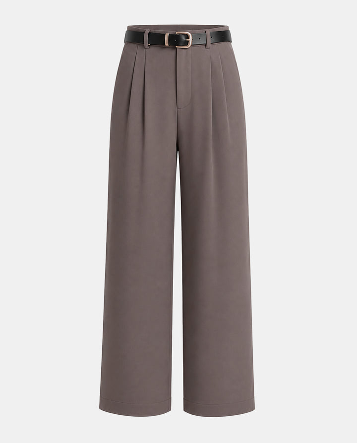 SOLACEMinimalist High Waist Pleated Suit Pants