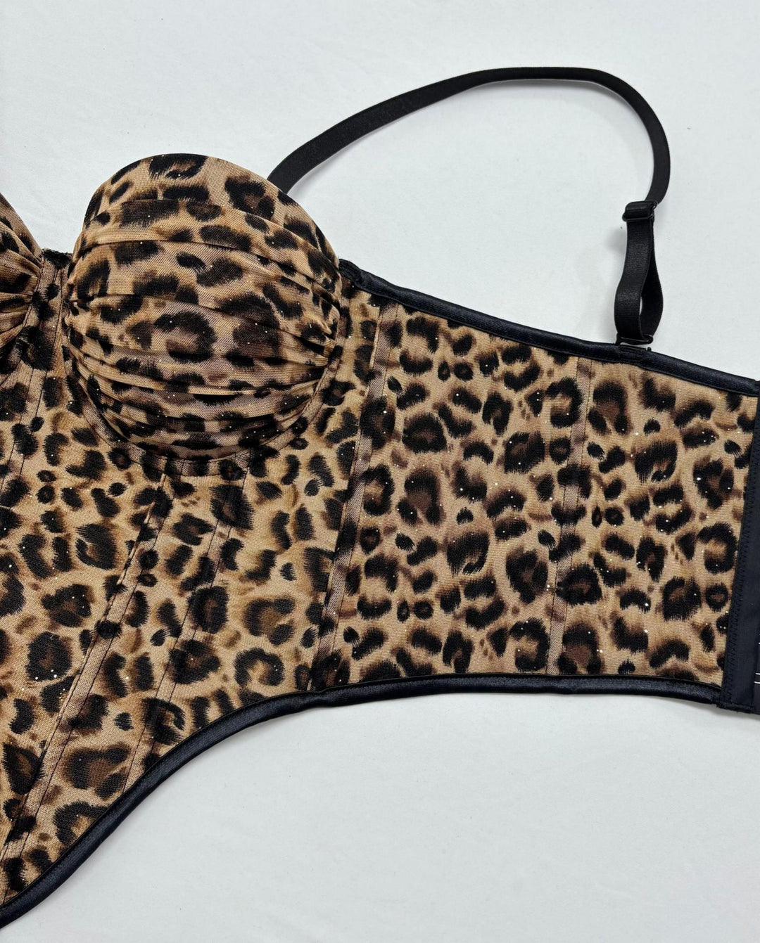SOLACESexy Leopard Print Corset Style Bust Crop Top