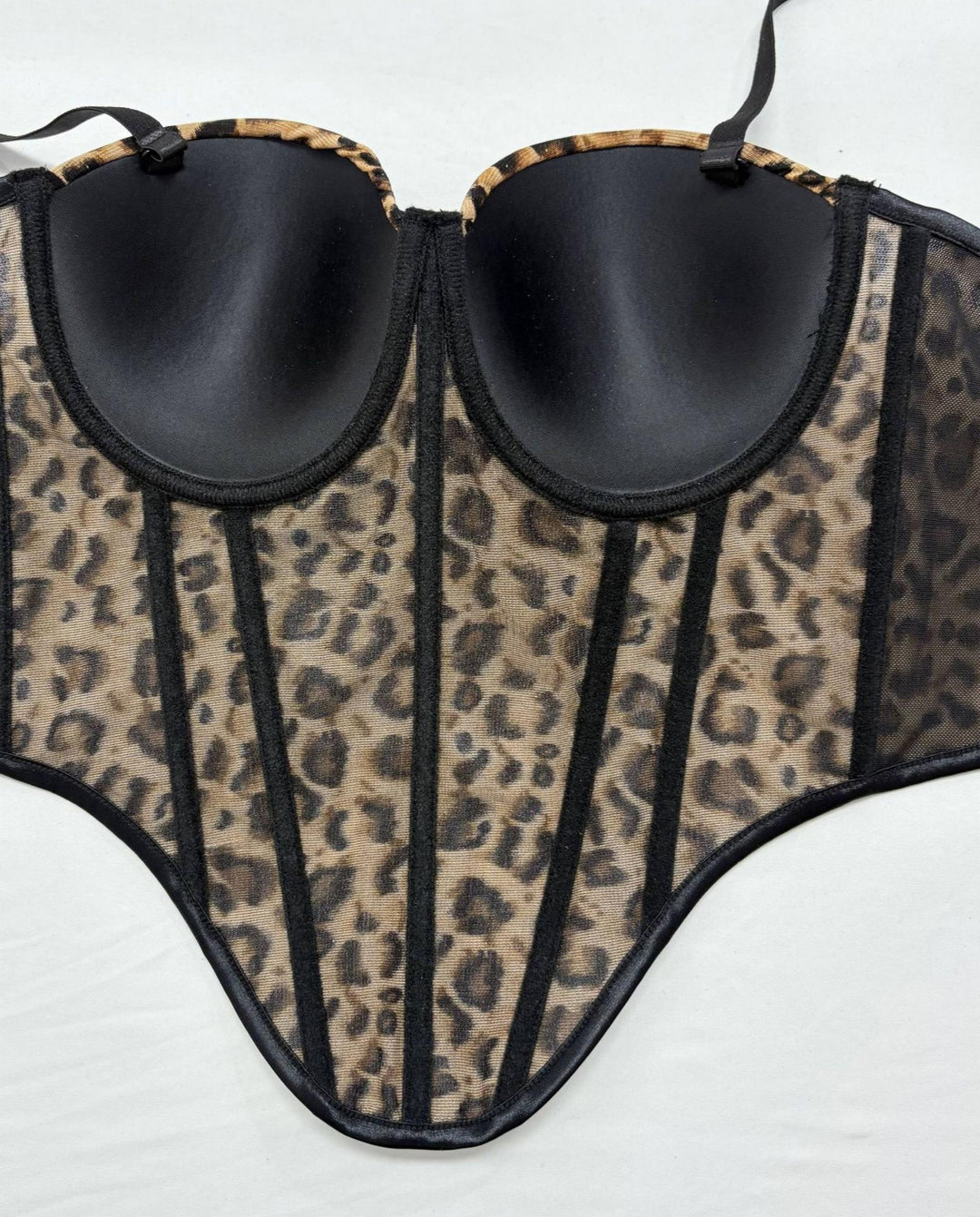 SOLACESexy Leopard Print Corset Style Bust Crop Top