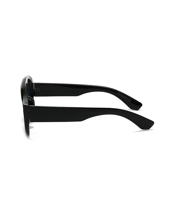 SOLACESolid Black Pilot Shield Sunglasses Dark Grey Lens