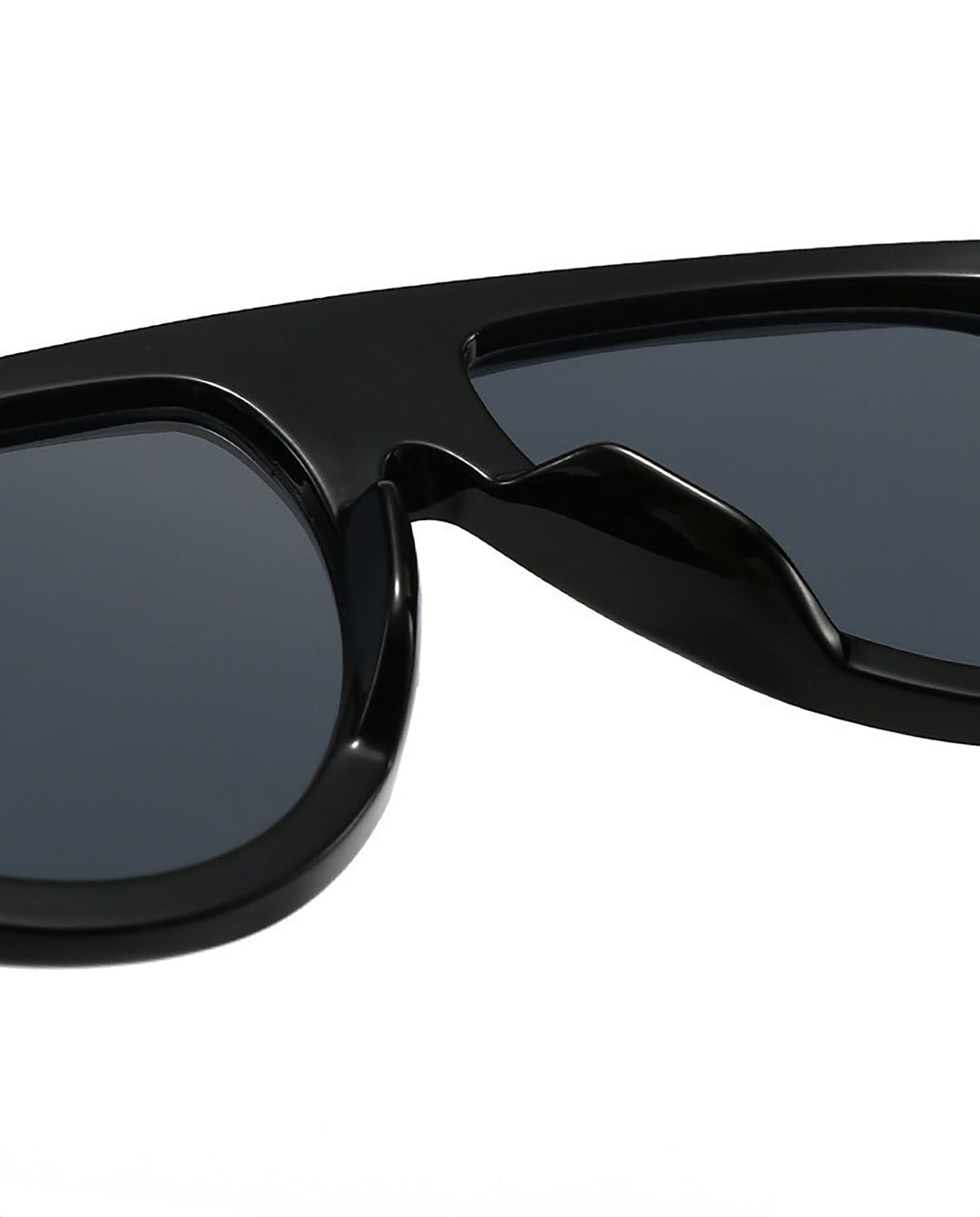 SOLACESolid Black Pilot Shield Sunglasses Dark Grey Lens
