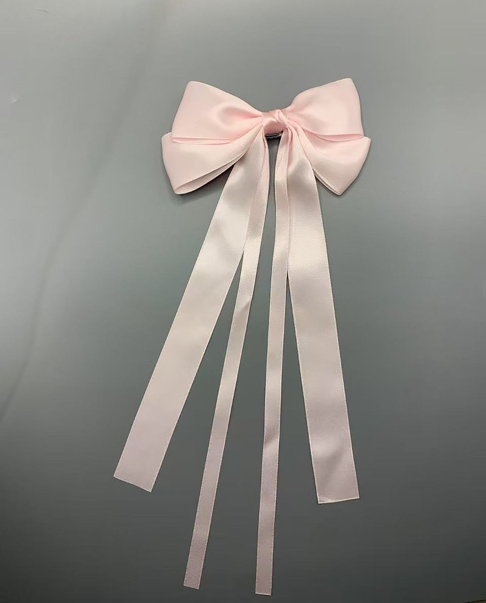 SOLACESolid Satin Long Streamer Big Bow Hair Clip