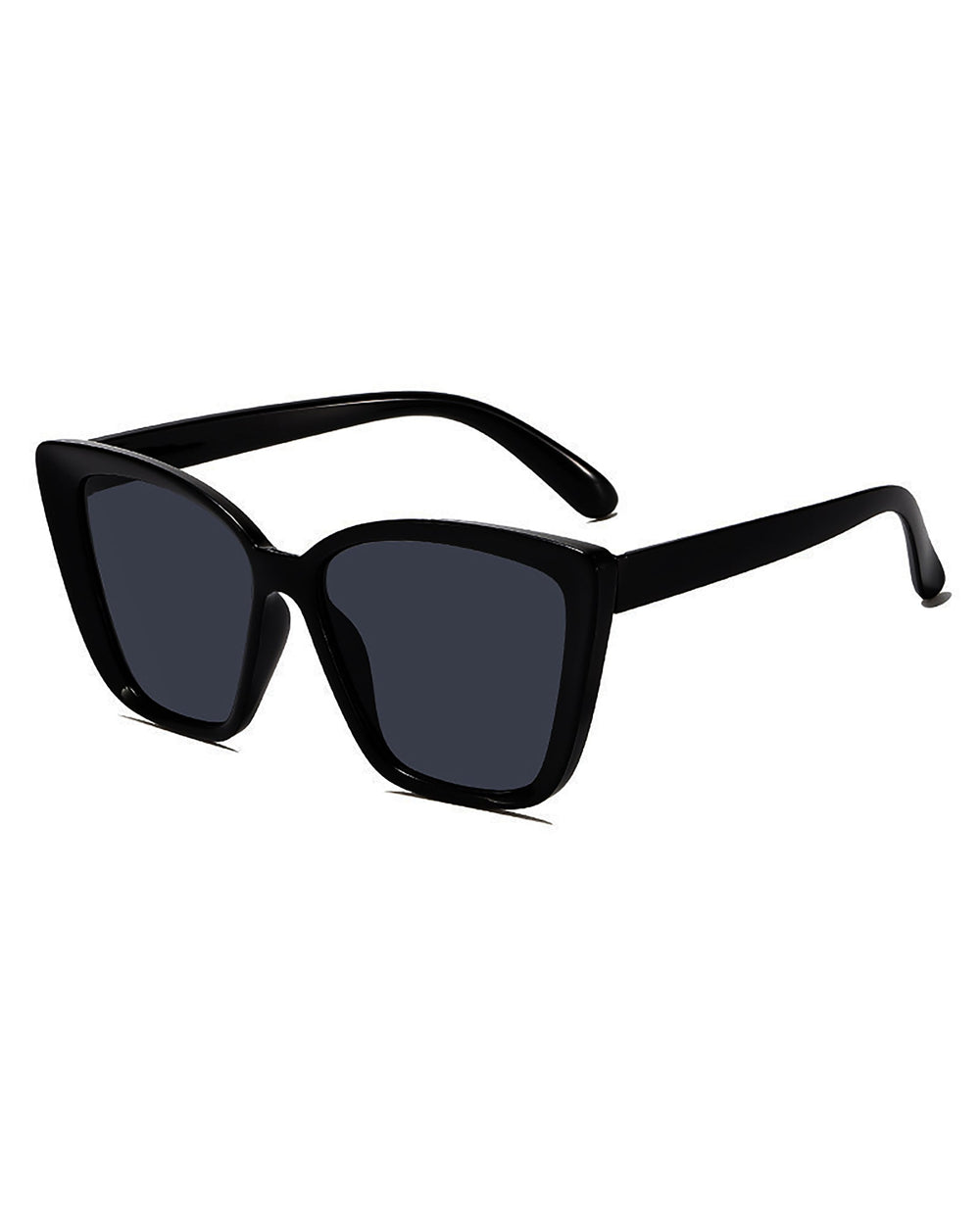 SOLACETwo Color Option Cat Eye Square Sunglasses Solid Black Lens Gradient Brown Lens