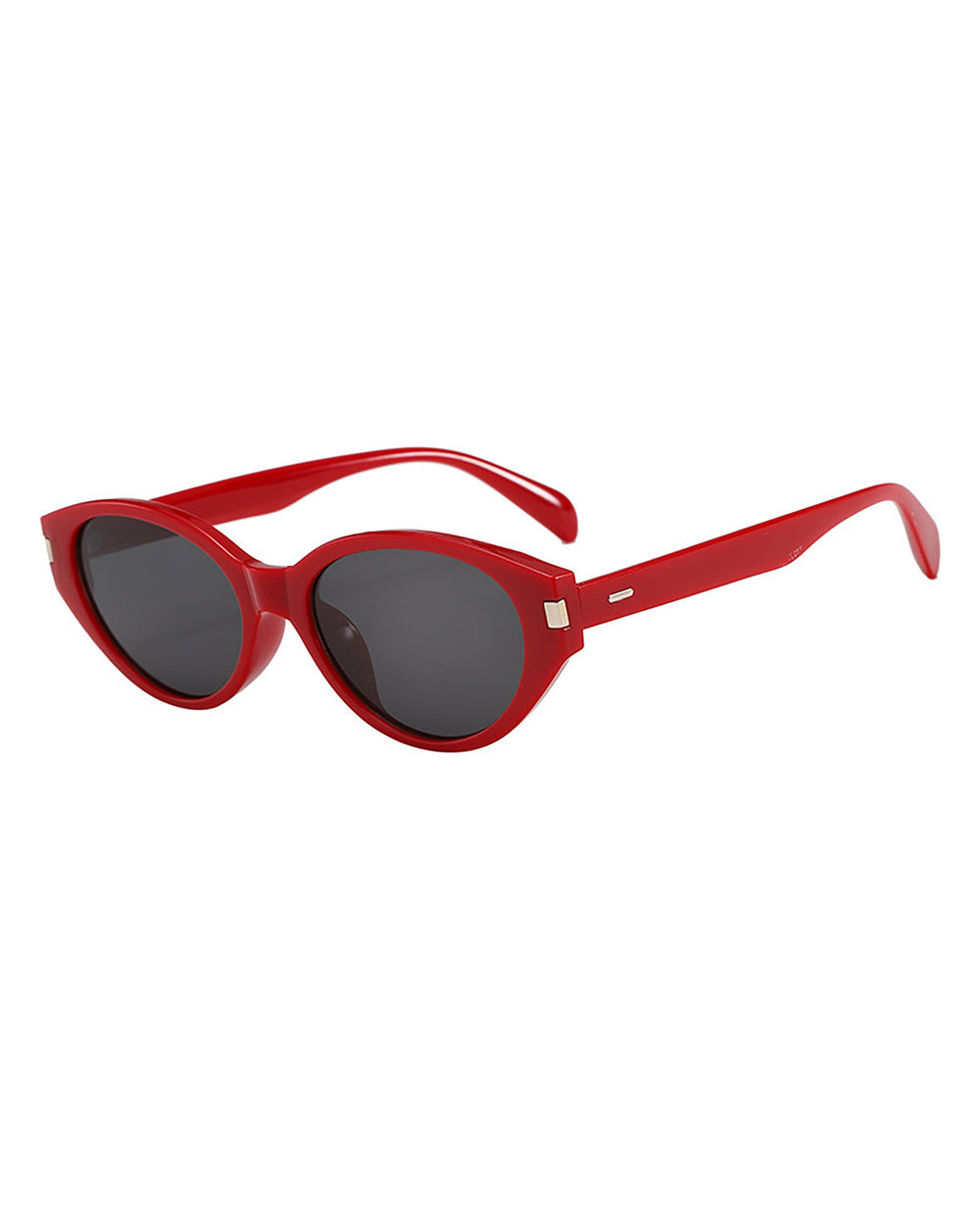 SOLACETwo Tone Option Retro Oval Cat Eye Sunglasses with Metal Decor