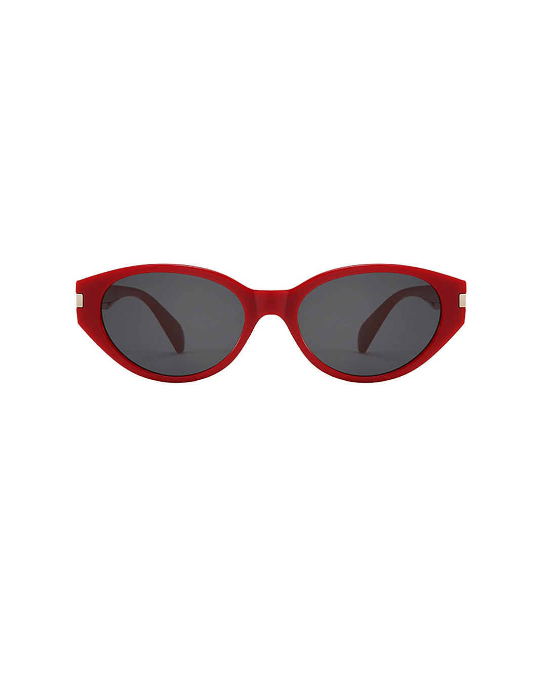SOLACETwo Tone Option Retro Oval Cat Eye Sunglasses with Metal Decor