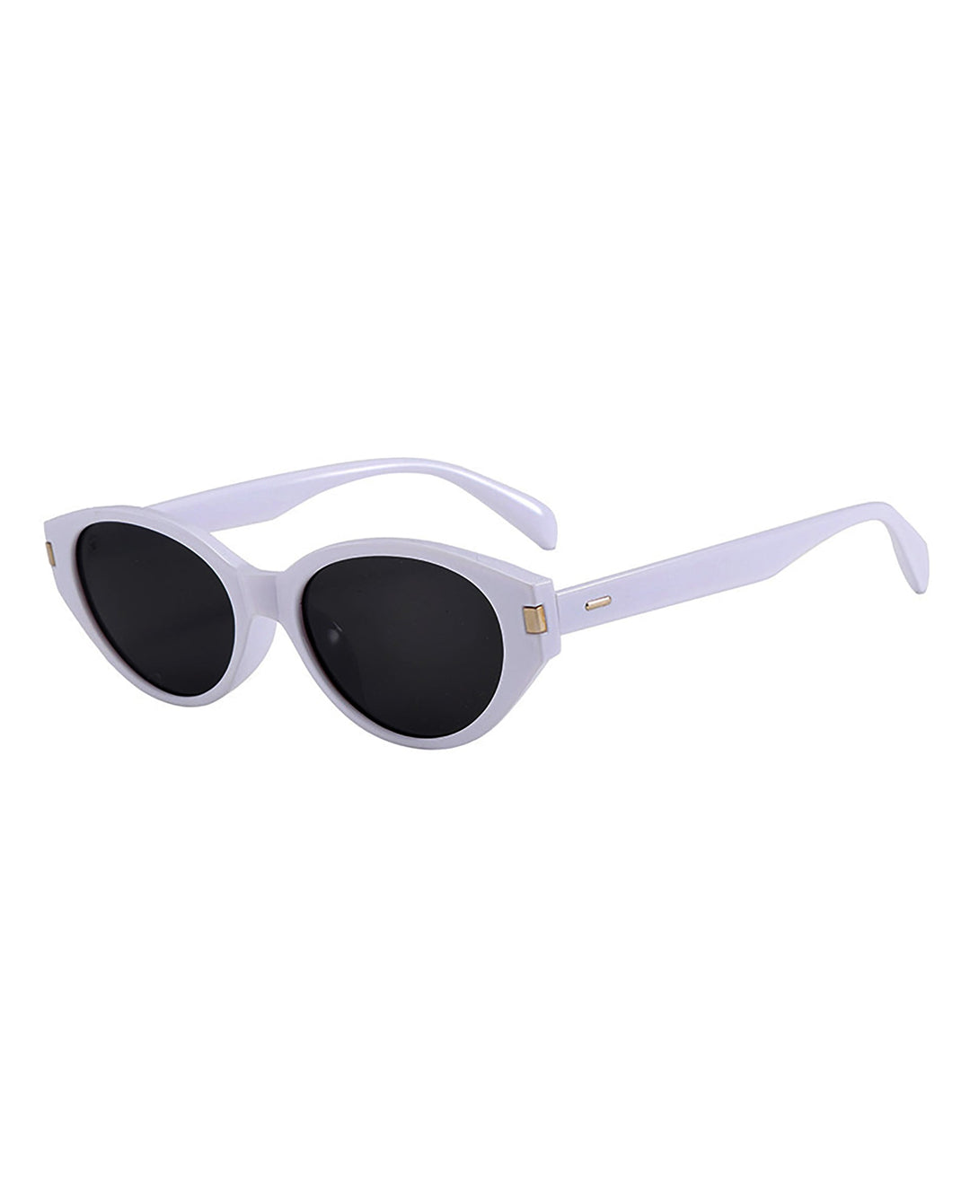 SOLACETwo Tone Option Retro Oval Cat Eye Sunglasses with Metal Decor