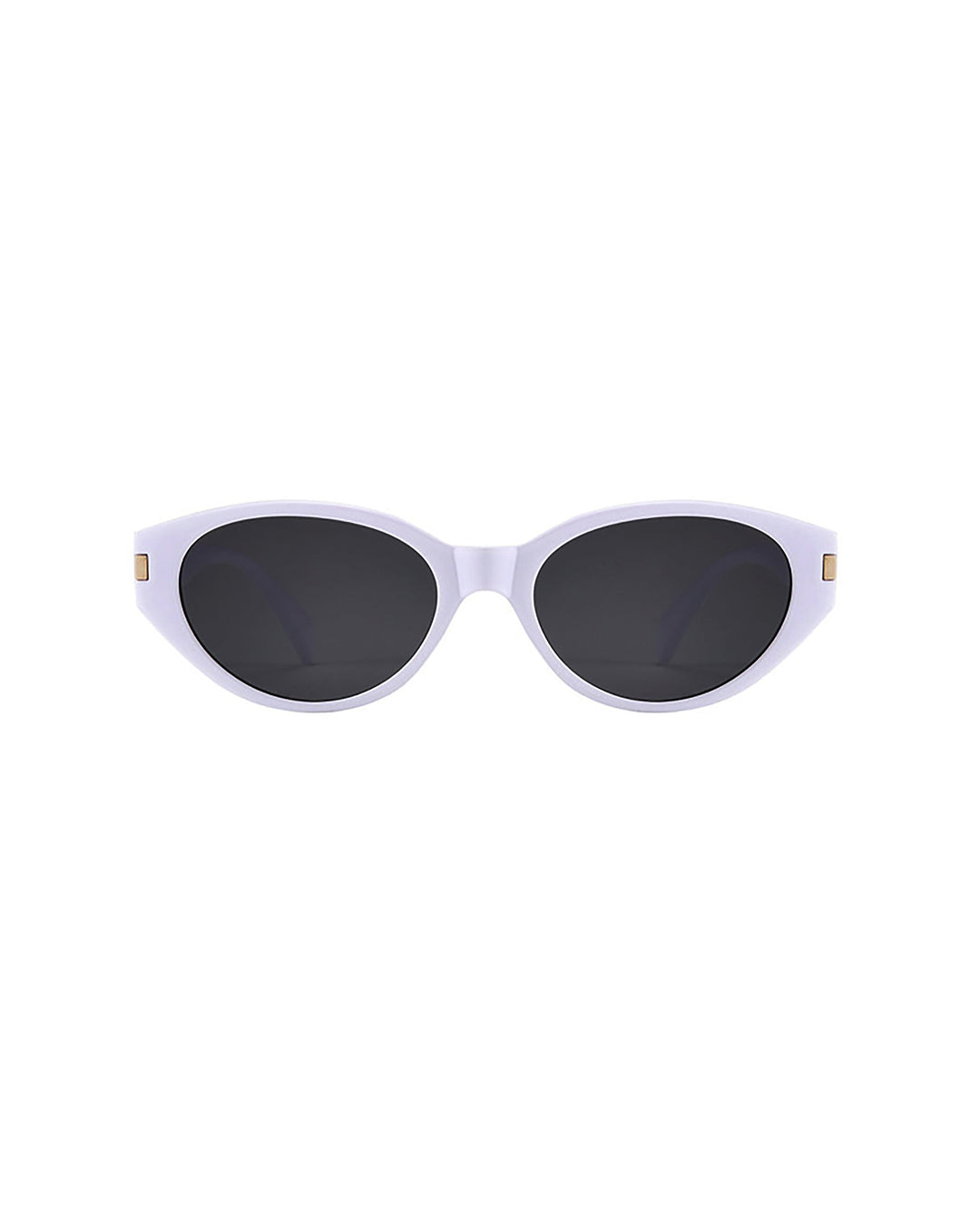 SOLACETwo Tone Option Retro Oval Cat Eye Sunglasses with Metal Decor