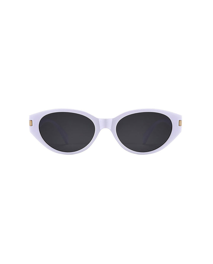 SOLACETwo Tone Option Retro Oval Cat Eye Sunglasses with Metal Decor