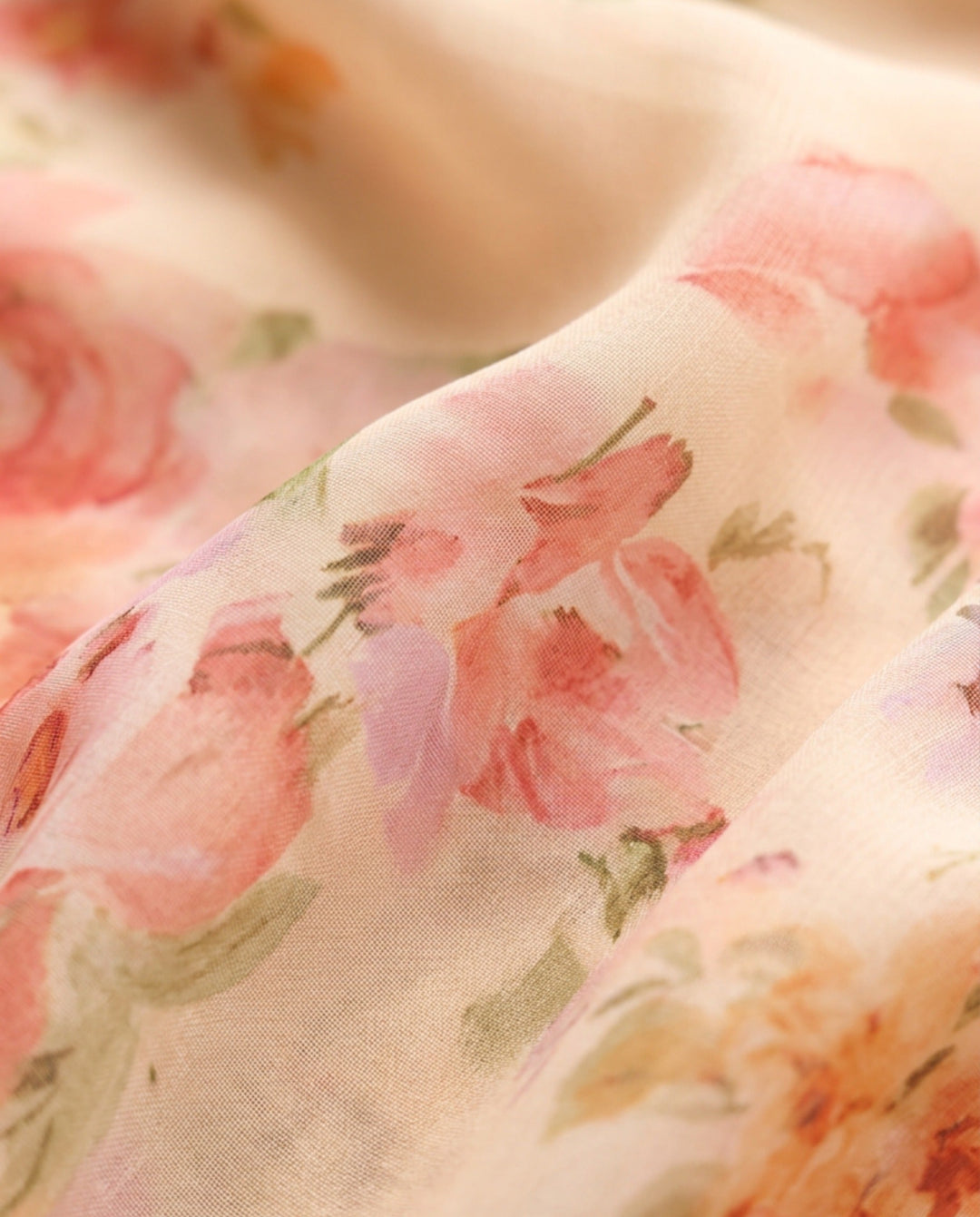 SOLACEWatercolor Floral Spaghetti Strap Ruffle Midi Dress