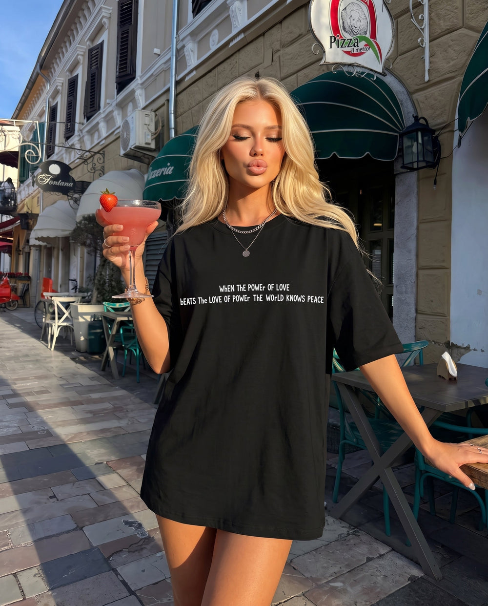 SOLACEWhen The Power Of Love Graphic Oversized T-Shirt