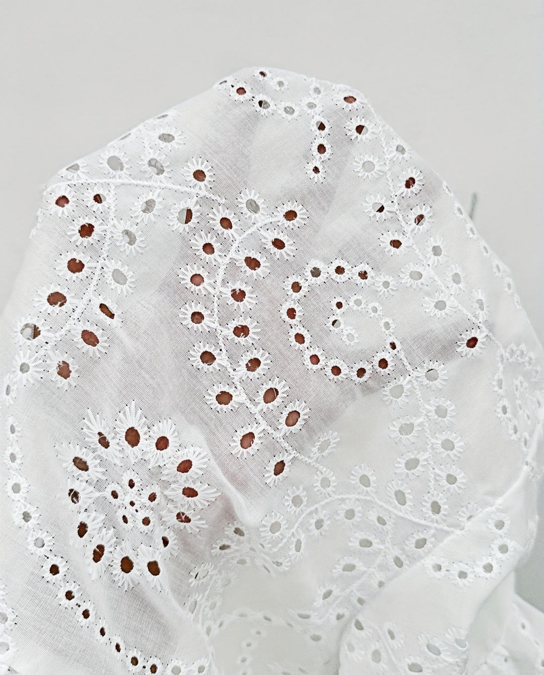 SOLACEWhite Eyelet Embroidery Flare Sleeve Peplum Blouse