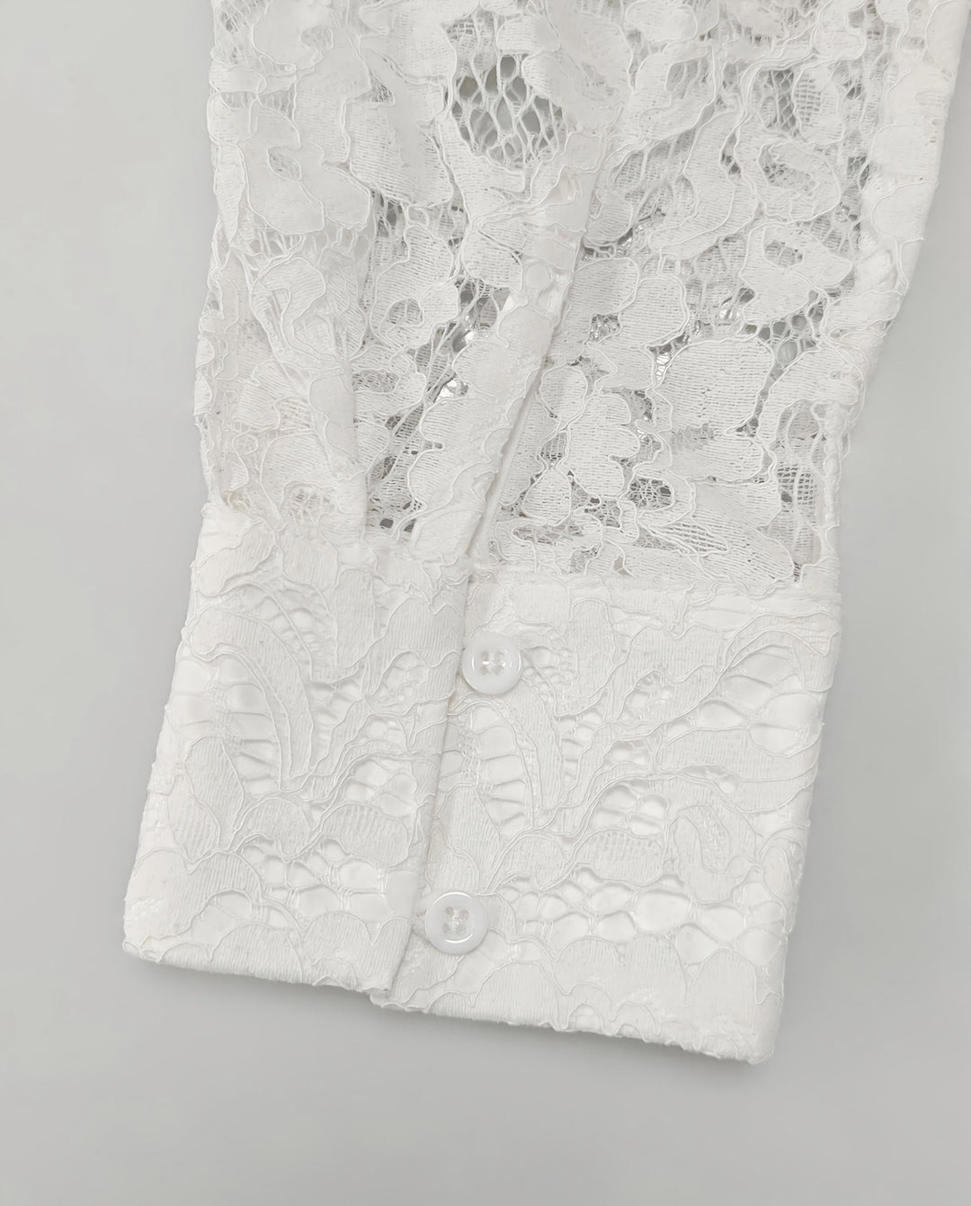 SOLACEWhite Floral Lace Button Down Blouse