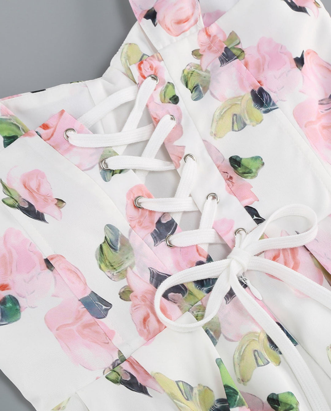 SOLACEWhite Floral Print Off Shoulder Chiffon Midi Dress