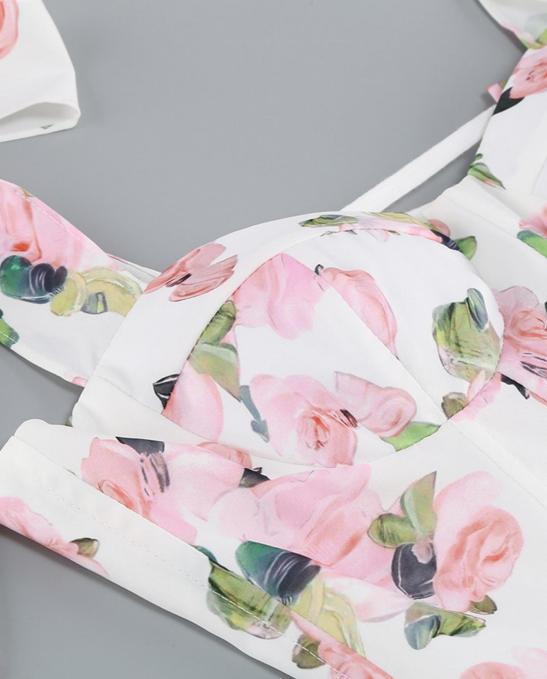 SOLACEWhite Floral Print Off Shoulder Chiffon Midi Dress