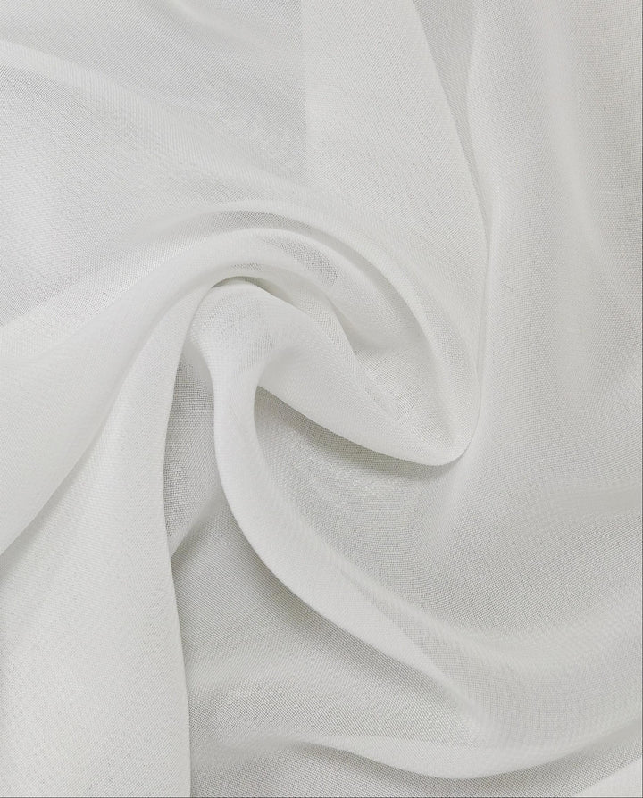 SOLACEWhite Sheer Chiffon Bow Neck Ruffled Cuffs Blouse