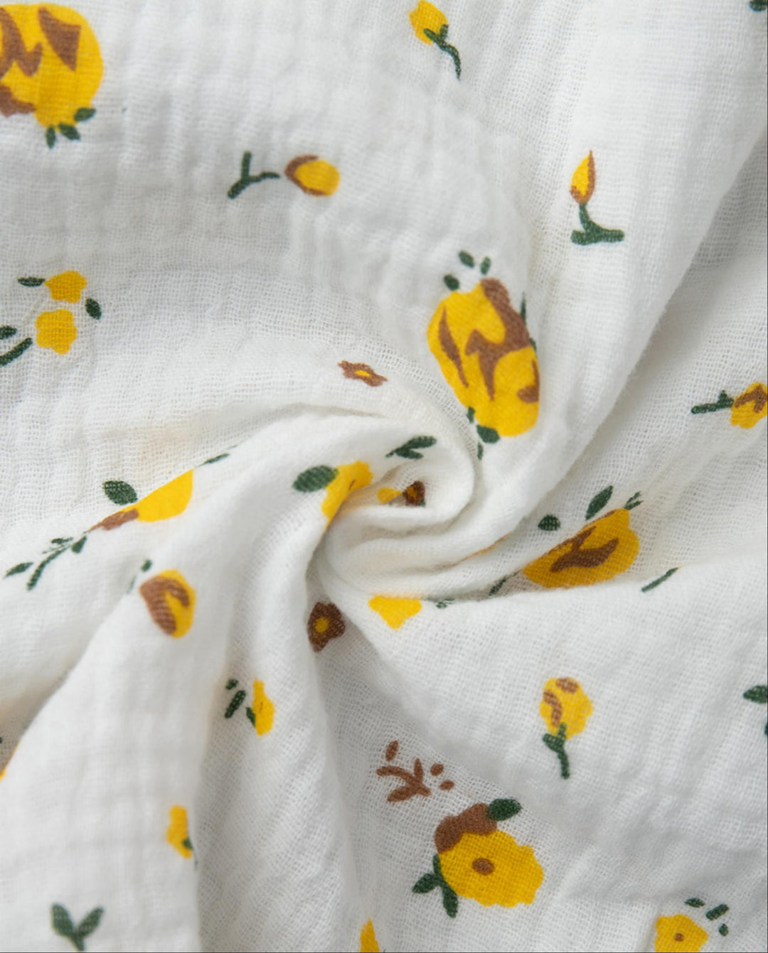 SOLACEWhite Yellow Floral Wrap Midi Dress