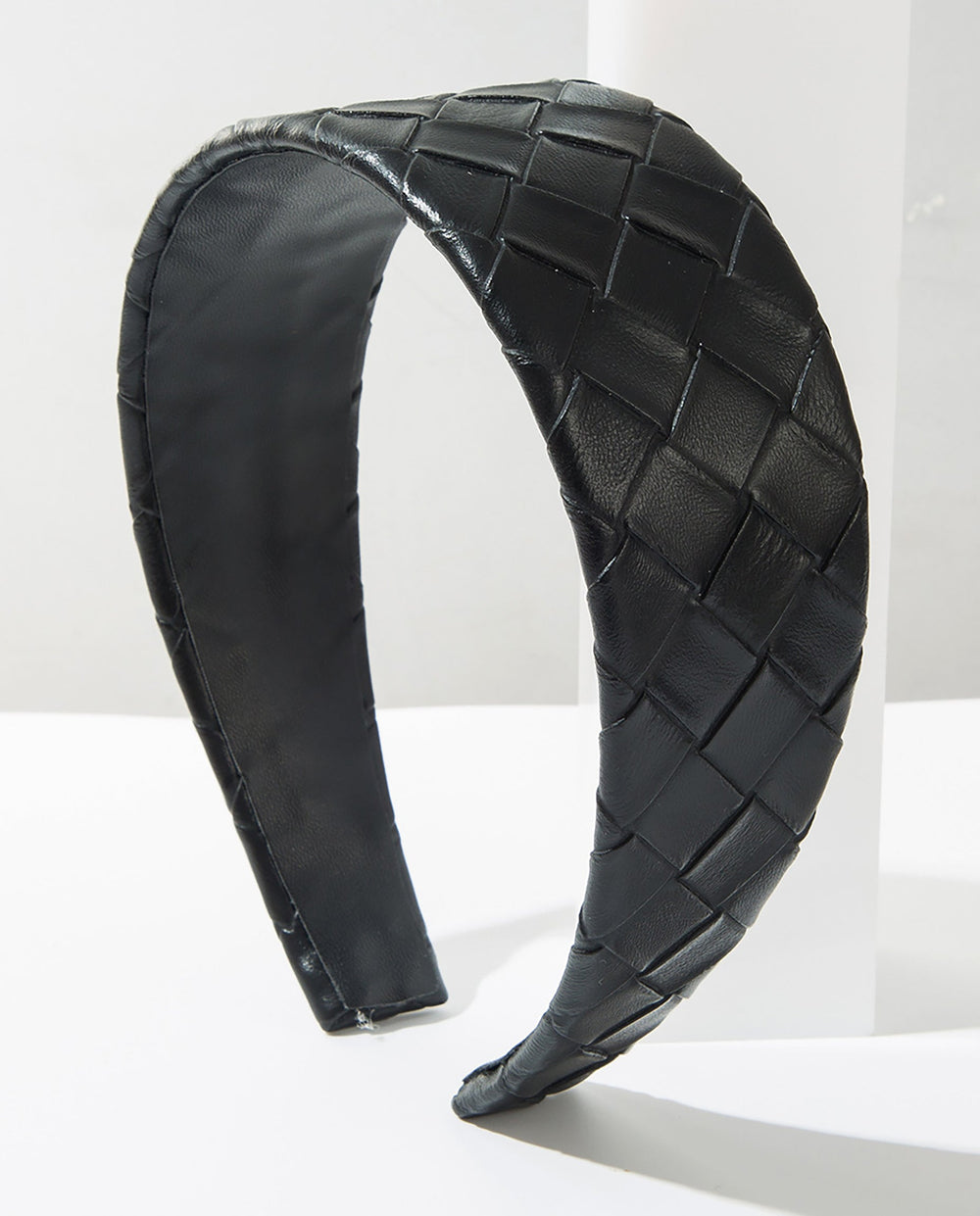 SOLACEWide Faux Leather Woven Padded Headband