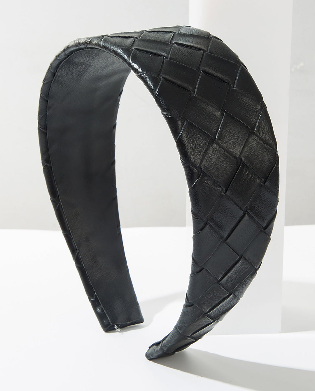 SOLACEWide Faux Leather Woven Padded Headband