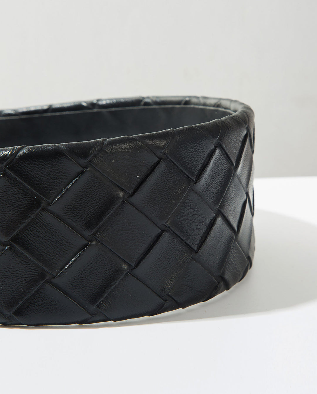 SOLACEWide Faux Leather Woven Padded Headband