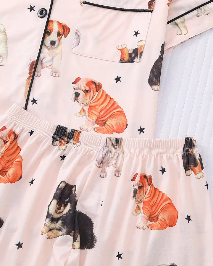 SOLACE CHICCute Dog Print Pajama Set