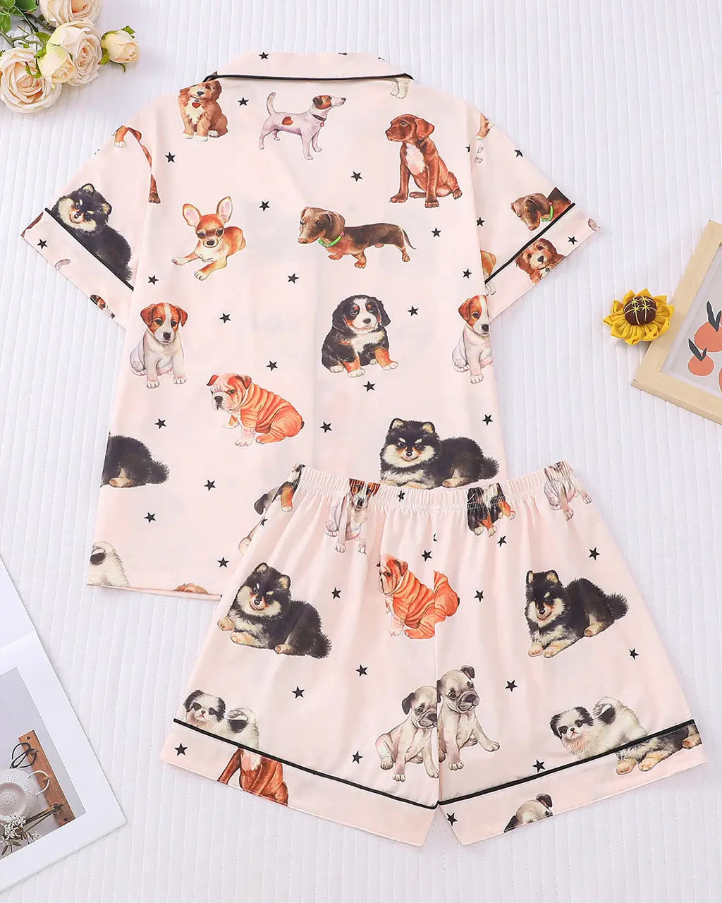 SOLACE CHICCute Dog Print Pajama Set