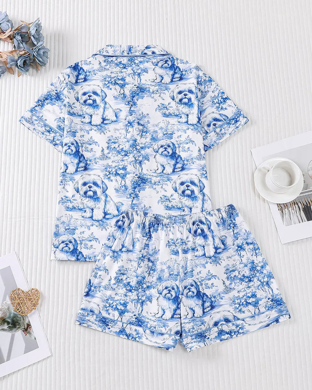 SOLACE CHICShih Tzu Print Pajama Set