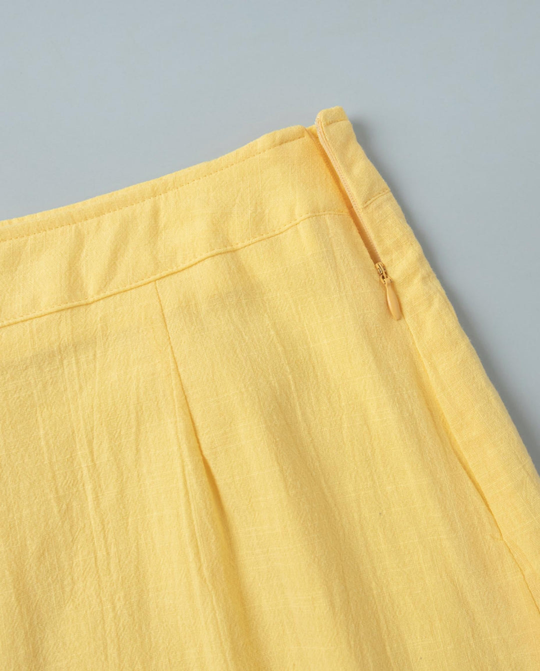 SOLACEYellow V Neck Double Front Tie Puff Sleeve Top Midi Skirt Two Piece Set