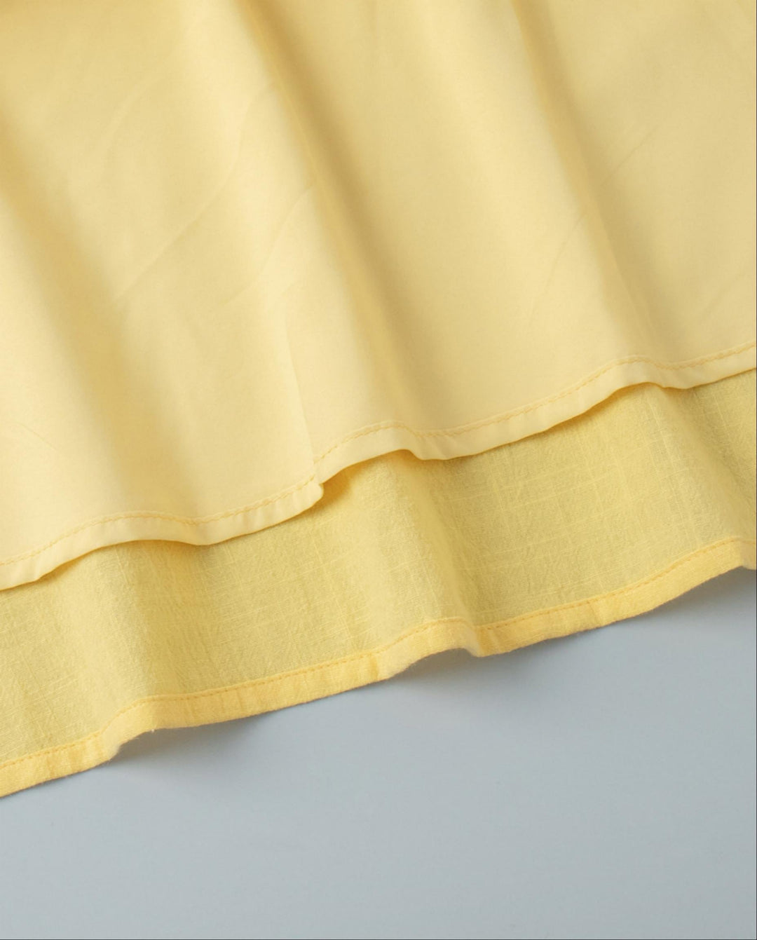 SOLACEYellow V Neck Double Front Tie Puff Sleeve Top Midi Skirt Two Piece Set