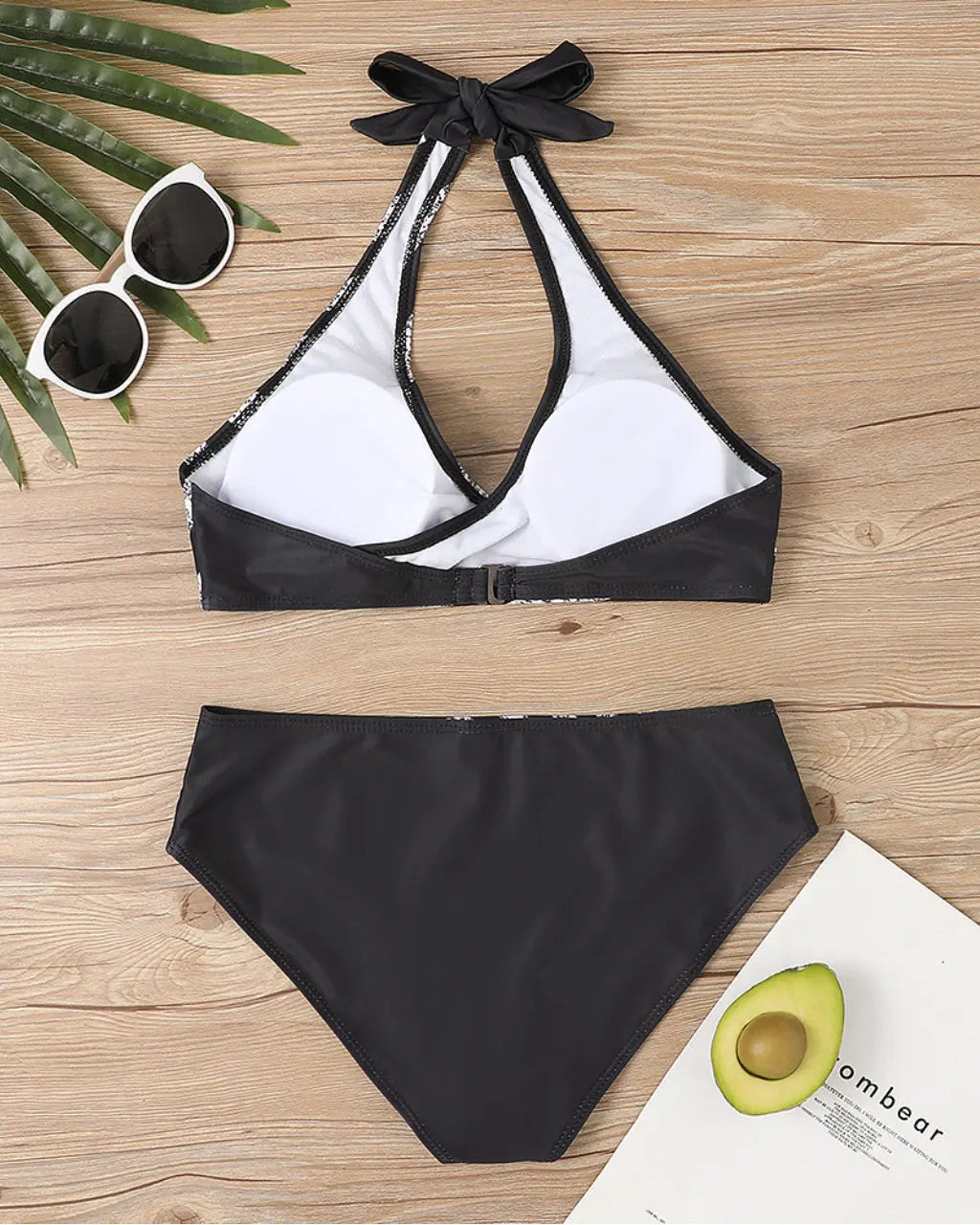 Green And Silver Glitter Stripe Wrap Bikini Set SOLACE