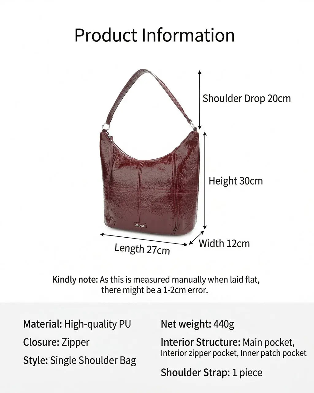 Tote Bags Vegan Leather Hobo Shoulder Bags SOLACE