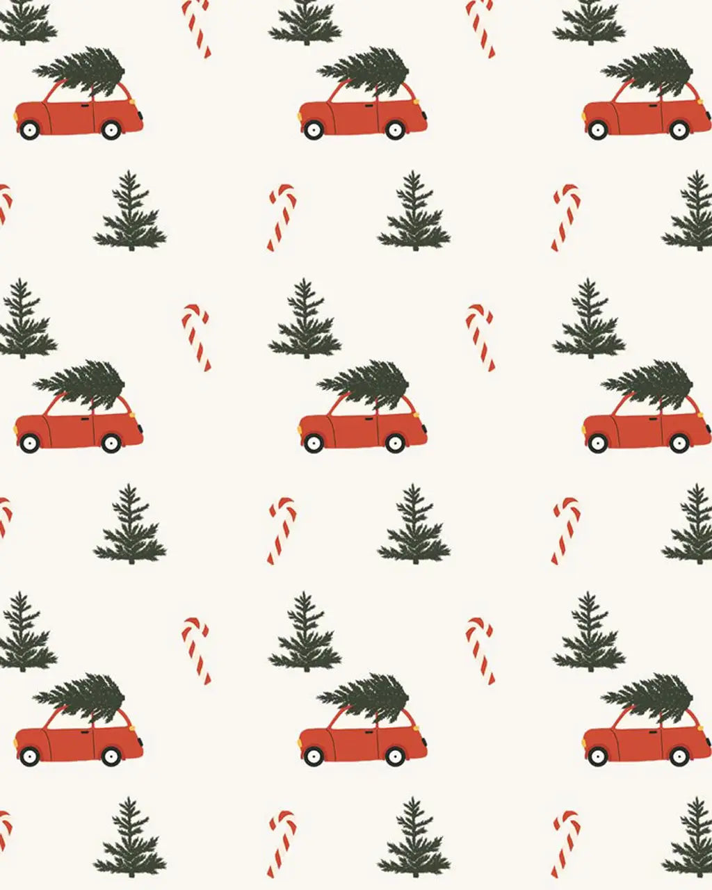 SOLACE CHICChristmas Tree Car Print Pajamas Set