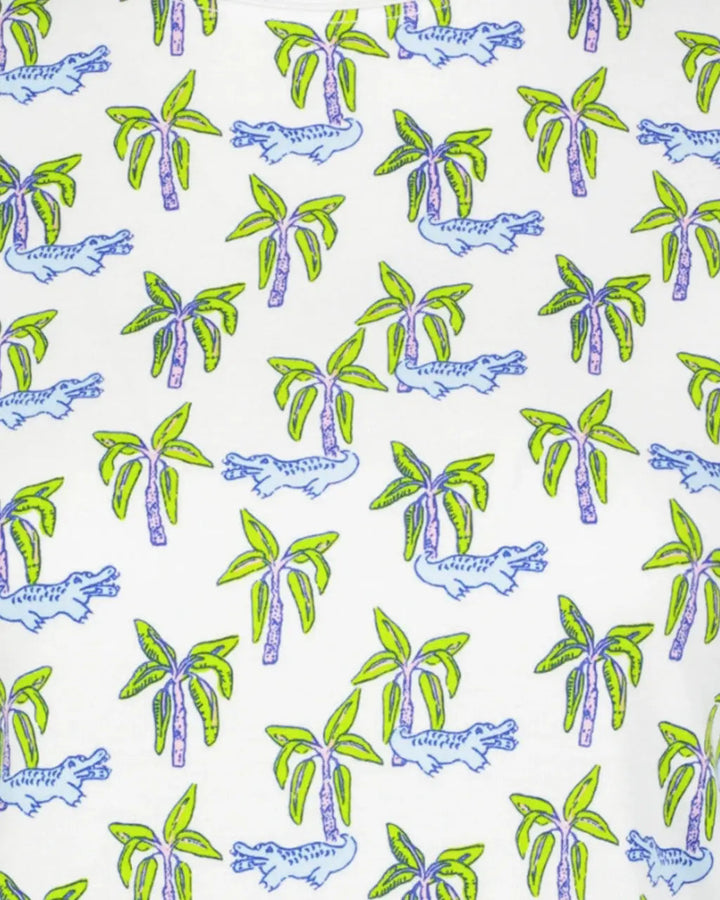 SOLACE CHICCrocodile Palm Tree Print Pajama Set